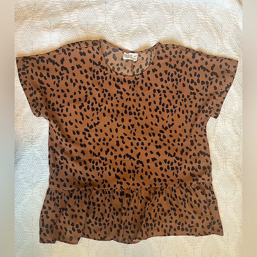 Boutique-Style Animal Print Blouse